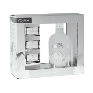 Wild Snow Dog Vodka com Copos de Shot