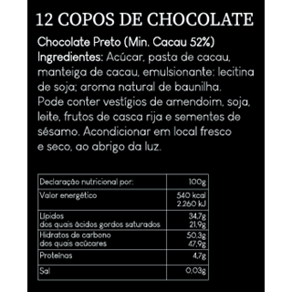 Blister 12 copos de chocolate - I Love Ginjinha de Lisboa